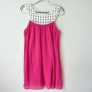 Lilly Pulitzer Pink Gauzy Crochet Sundress Mini Dress